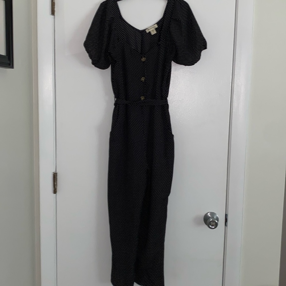 Romper. Size small. Black polka dot with tie at waist